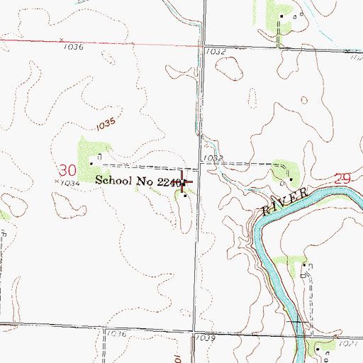 Topographic Map of School Number 2240, MN
