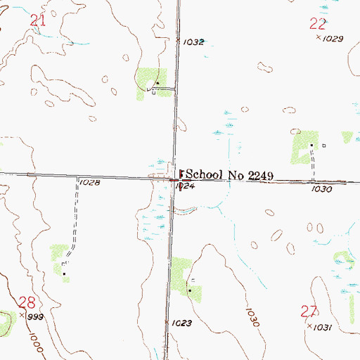 Topographic Map of School Number 2249, MN