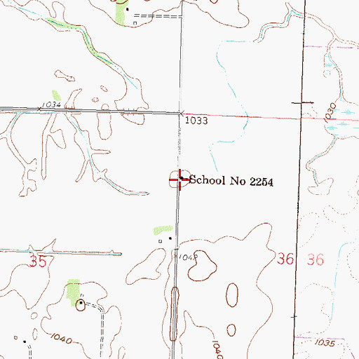 Topographic Map of School Number 2254, MN