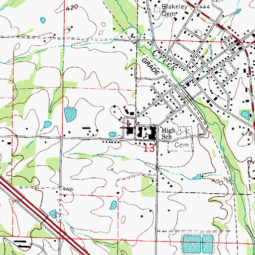 Topographic Map of Lamar Elementary School, AR
