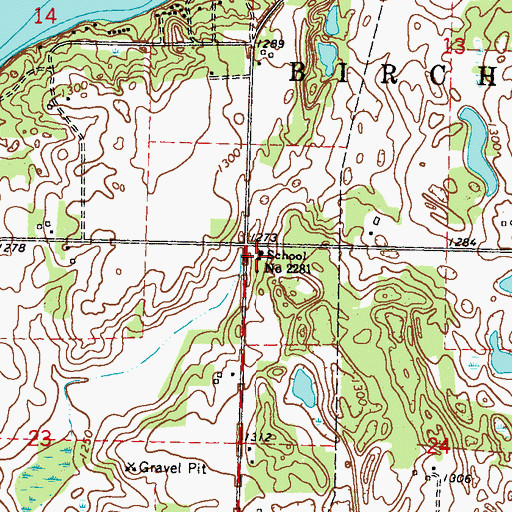 Topographic Map of School Number 2281, MN