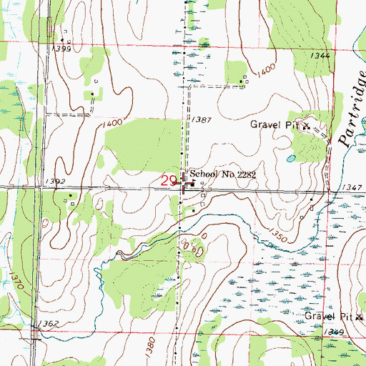 Topographic Map of School Number 2282, MN