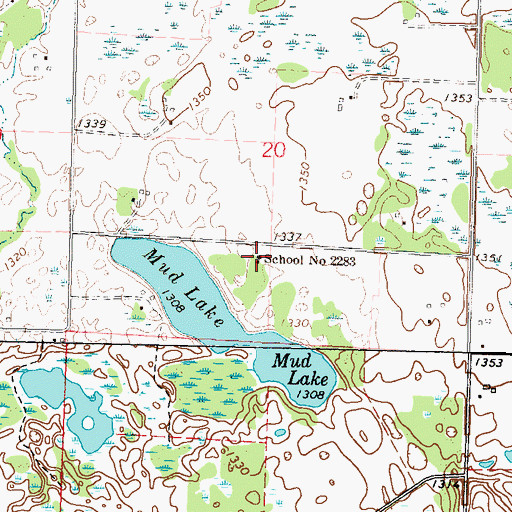 Topographic Map of School Number 2283, MN