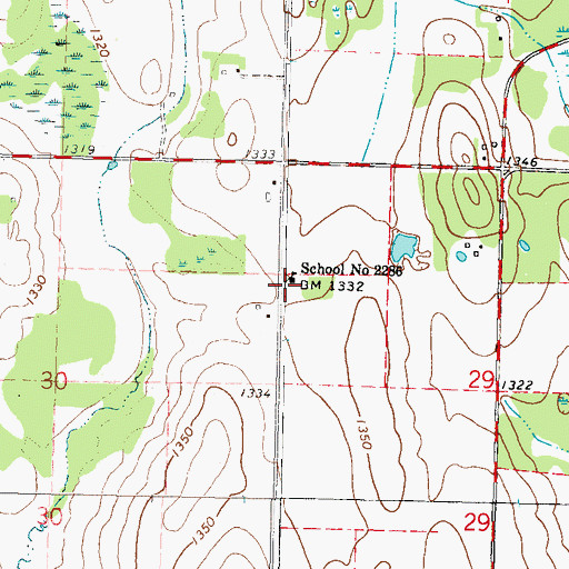 Topographic Map of School Number 2286, MN