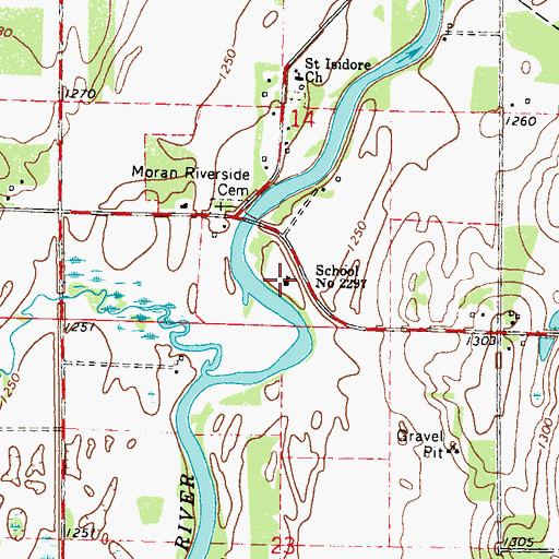 Topographic Map of School Number 2297, MN