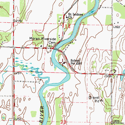 Topographic Map of School Number 2297, MN