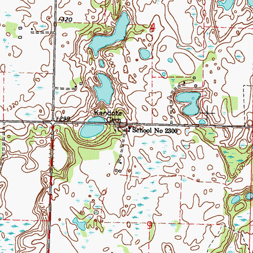 Topographic Map of School Number 2300, MN