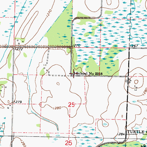 Topographic Map of School Number 2318, MN