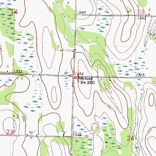 Topographic Map of School Number 2321, MN