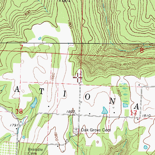Topographic Map of Linville (historical), AR