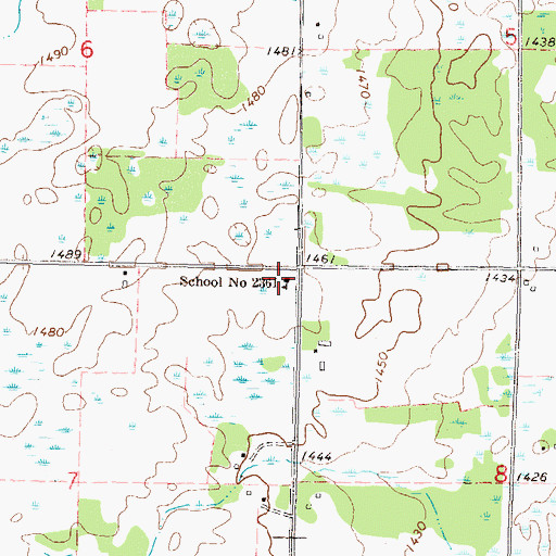 Topographic Map of School Number 2361, MN