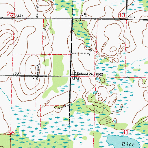 Topographic Map of School Number 2362, MN