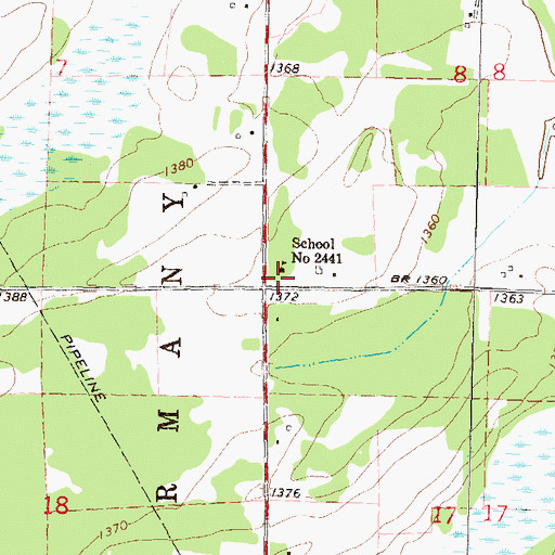 Topographic Map of School Number 2441, MN