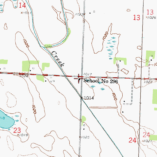 Topographic Map of School Number 296, MN