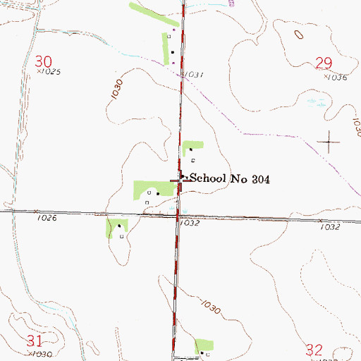 Topographic Map of School Number 304, MN