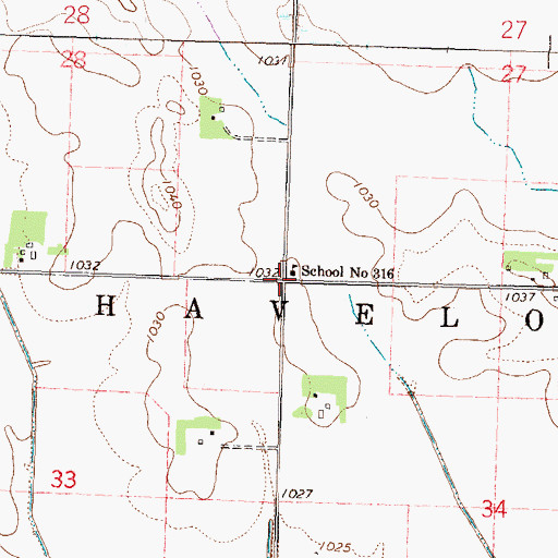 Topographic Map of School Number 316, MN