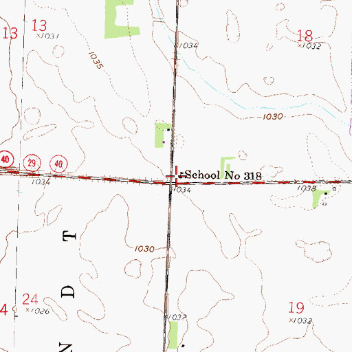 Topographic Map of School Number 318, MN