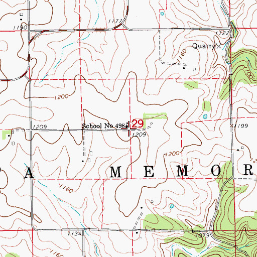Topographic Map of School Number 498, MN