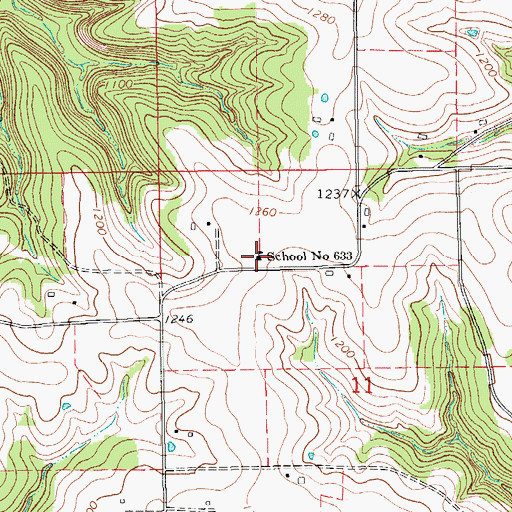 Topographic Map of School Number 633, MN