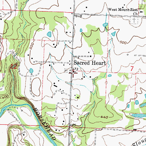 Topographic Map of Sacred Heart Catholic Church, AR