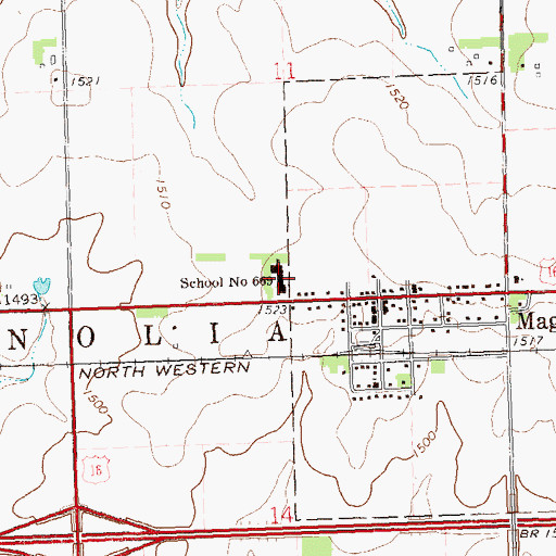 Topographic Map of School Number 669, MN