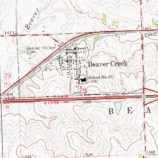 Topographic Map of School Number 671, MN
