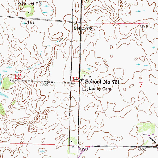 Topographic Map of School Number 761, MN