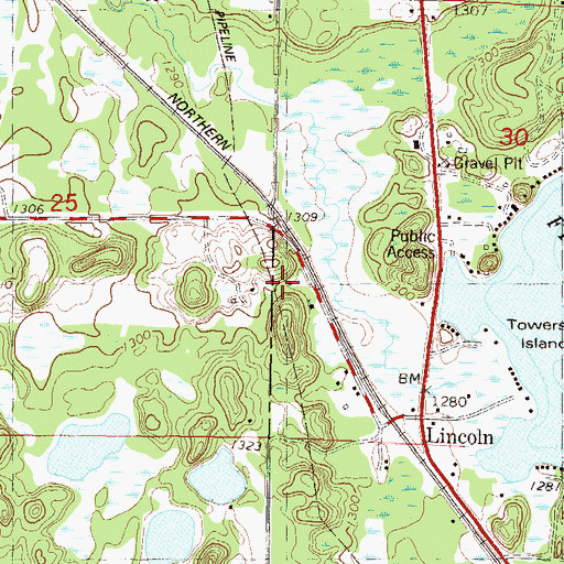 Topographic Map of School Number 761, MN