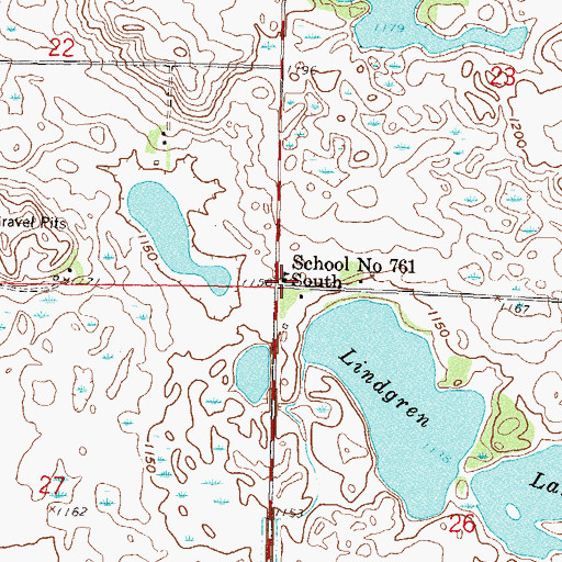 Topographic Map of School Number 761 S, MN