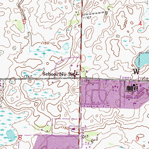Topographic Map of School Number 781, MN