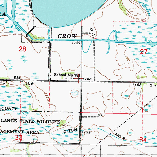 Topographic Map of School Number 783, MN