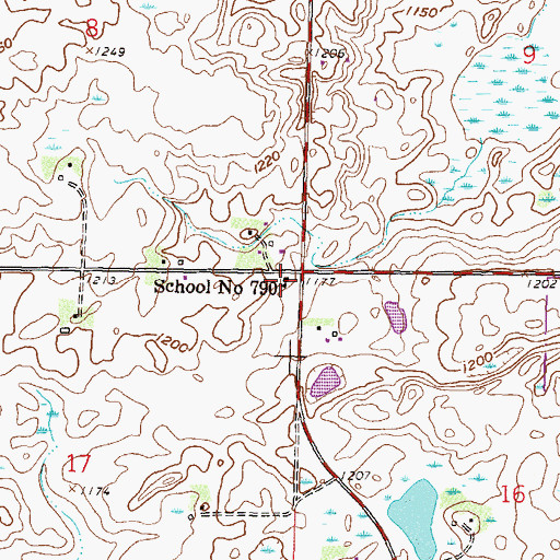 Topographic Map of School Number 790, MN