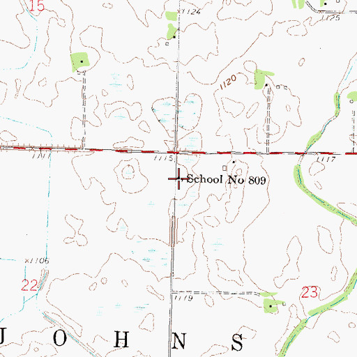 Topographic Map of School Number 809, MN