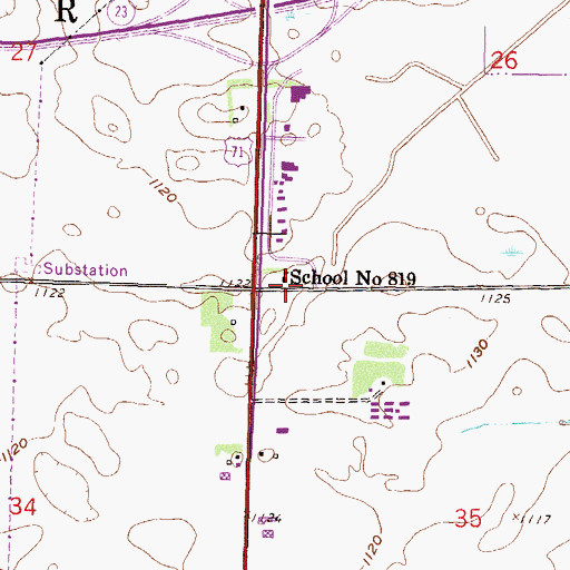 Topographic Map of School Number 819, MN