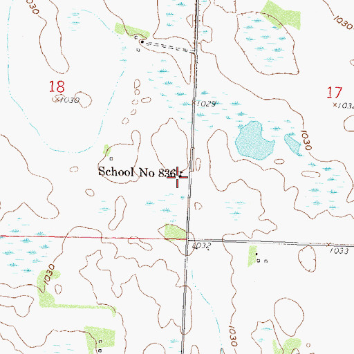 Topographic Map of School Number 836 (historical), MN