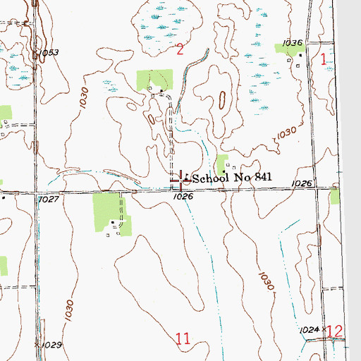 Topographic Map of School Number 841 (historical), MN
