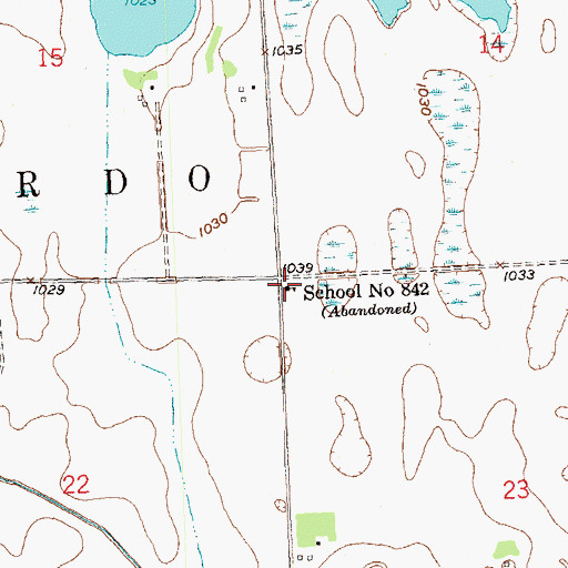 Topographic Map of School Number 842 (historical), MN