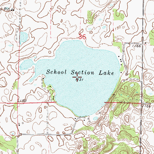 Topographic Map of School Section Lake, MN