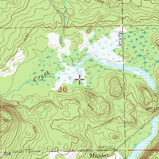 Topographic Map of Schoolhouse Creek, MN