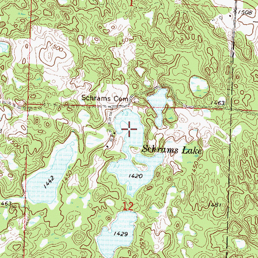 Topographic Map of Schrams Lake, MN