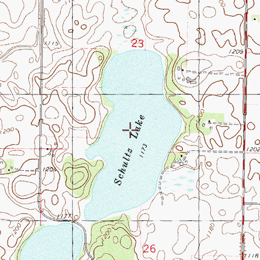 Topographic Map of Schultz Lake, MN