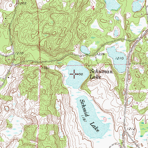 Topographic Map of Schuman Lake, MN