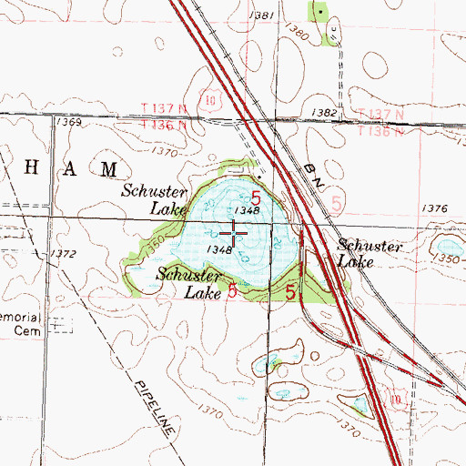 Topographic Map of Schuster Lake, MN
