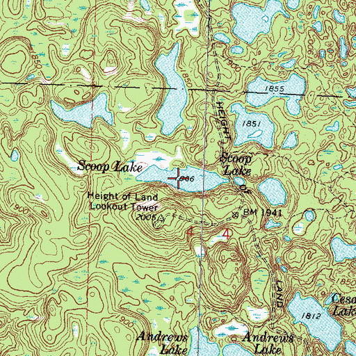 Topographic Map of Scoop Lake, MN