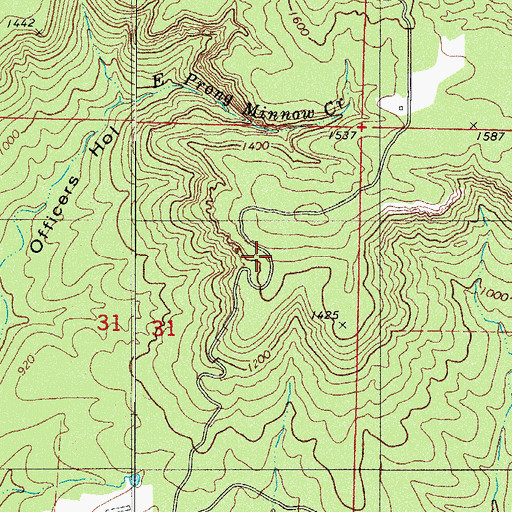 Topographic Map of Zadock (historical), AR