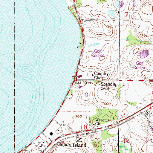 Topographic Map of Scandia Church, MN