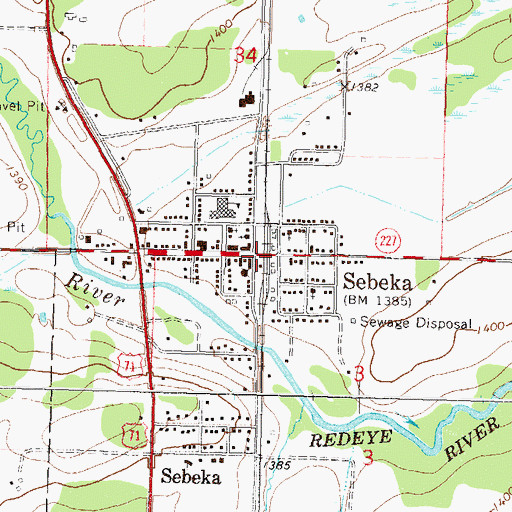 Topographic Map of Sebeka, MN