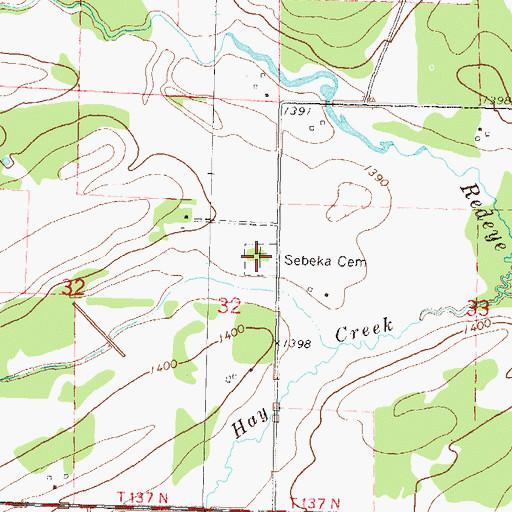Topographic Map of Sebeka Cemetery, MN