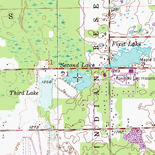 Topographic Map of Second Lake, MN