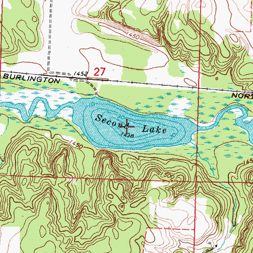Topographic Map of Second Lake, MN